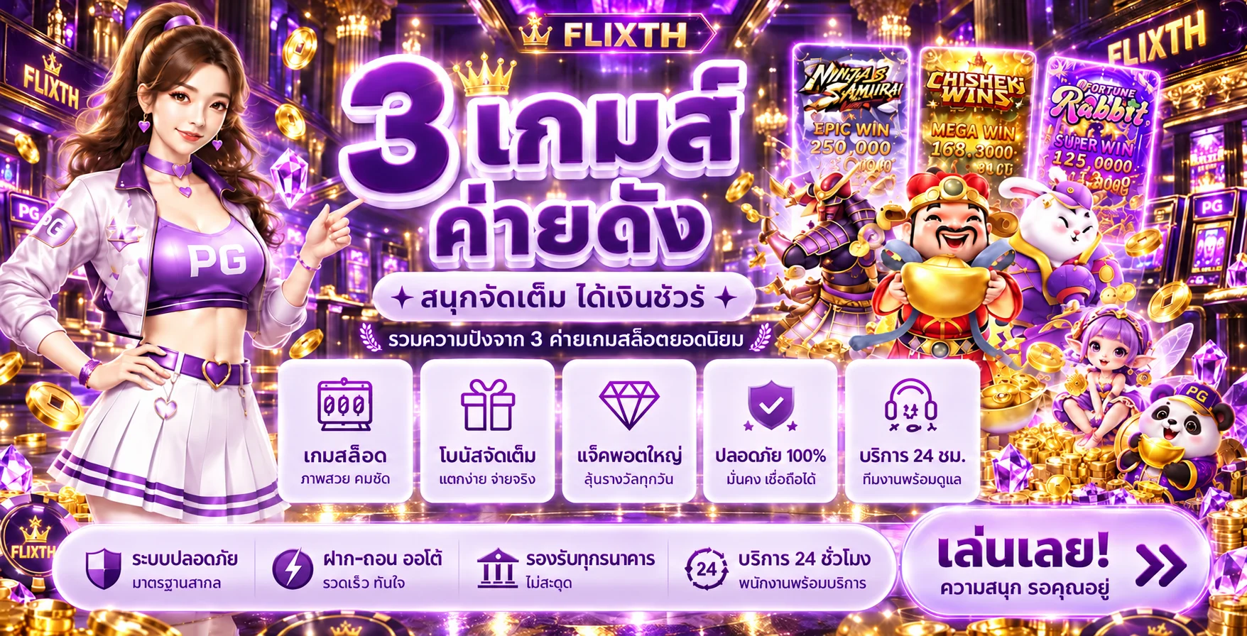 รวมเกมสล็อต FLIXTH พร้อมตัวละคร PG Soft